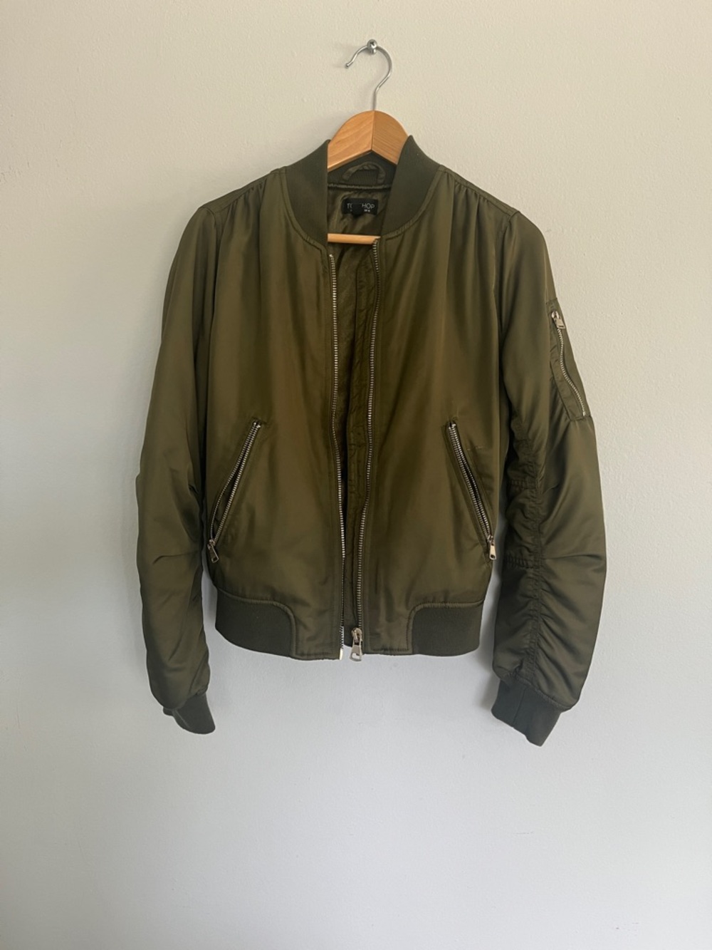 Topshop Olive Green Bomber Jacket